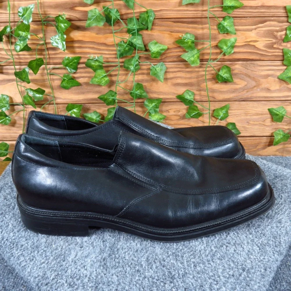 Nunn Bush Comfort Gel Mens Loafer Size 12 Dress Casual‎ Black Leather Slip On